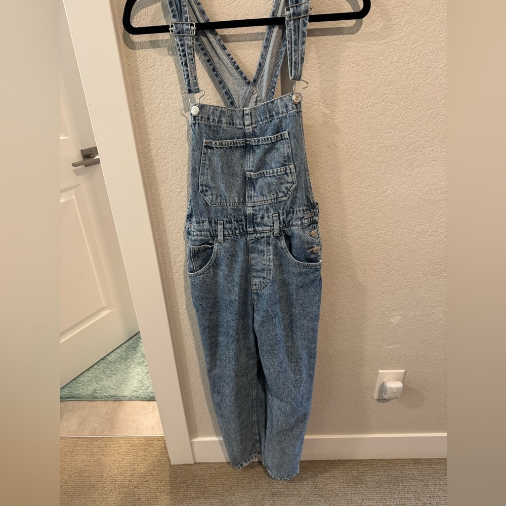 We The Free Blue Denim Overalls